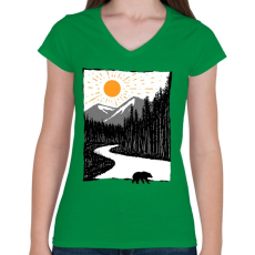 PRINTFASHION Vadon - Női V-nyakú póló - Zöld