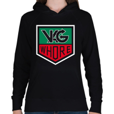 PRINTFASHION Vag Whore - Női kapucnis pulóver - Fekete női pulóver, kardigán