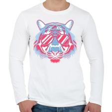 PRINTFASHION Vagány tigris - Férfi hosszú ujjú póló - Fehér férfi póló