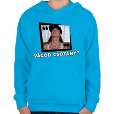 PRINTFASHION Vágod csótány? - Gyerek kapucnis pulóver - Azúrkék