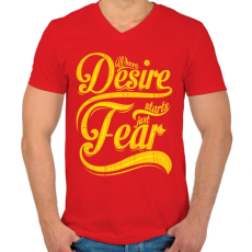 PRINTFASHION Vágy vagy félelem - Férfi V-nyakú póló - Piros