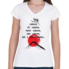 PRINTFASHION Vagyok - Haiku - Női V-nyakú póló - Fehér