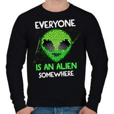 PRINTFASHION Valahol mindenki egy Alien - Férfi pulóver - Fekete