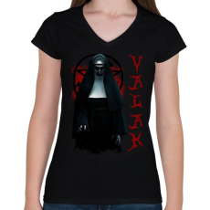 PRINTFASHION VALAK - Női V-nyakú póló - Fekete