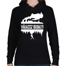 PRINTFASHION Válassz!  - Női kapucnis pulóver - Fekete női pulóver, kardigán