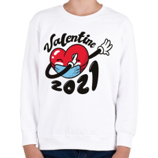 PRINTFASHION Valentin nap 2021 - Gyerek pulóver - Fehér