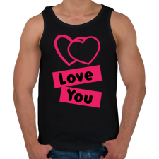 PRINTFASHION Valentin nap  - Férfi atléta - Fekete atléta, trikó