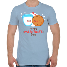 PRINTFASHION Valentin nap - Férfi póló - Világoskék férfi póló