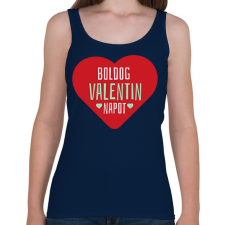 PRINTFASHION Valentin nap - Női atléta - Sötétkék női trikó