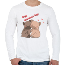 PRINTFASHION Valentin napi capybara - Férfi hosszú ujjú póló - Fehér