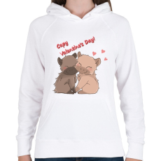 PRINTFASHION Valentin napi capybara - Női kapucnis pulóver - Fehér