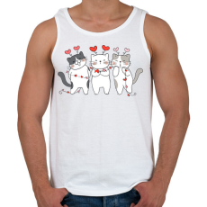 PRINTFASHION Valentin napi cicák - Férfi atléta - Fehér