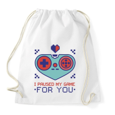 PRINTFASHION Valentin napi gamer - Sportzsák, Tornazsák - Fehér tornazsák