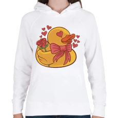 PRINTFASHION Valentin napi kacsa - Női kapucnis pulóver - Fehér