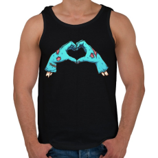 PRINTFASHION Valentin szív zombi - Férfi atléta - Fekete