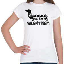 PRINTFASHION Valentin tacskóm - Női póló - Fehér női póló