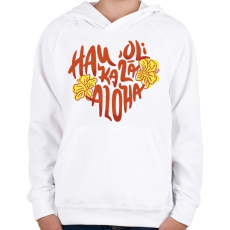 PRINTFASHION Valentine day Hawaii - Gyerek kapucnis pulóver - Fehér
