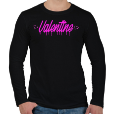 PRINTFASHION valentine - Férfi hosszú ujjú póló - Fekete