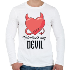 PRINTFASHION Valentine's day Devil - Férfi hosszú ujjú póló - Fehér