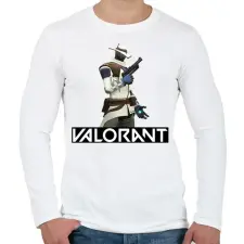 PRINTFASHION Valorant Cypher - Férfi hosszú ujjú póló - Fehér férfi póló