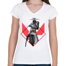 PRINTFASHION Valorant Cypher - Női V-nyakú póló - Fehér női póló