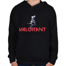 PRINTFASHION Valorant - Gyerek kapucnis pulóver - Fekete gyerek pulóver, kardigán