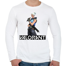 PRINTFASHION Valorant Jett - Férfi hosszú ujjú póló - Fehér férfi póló