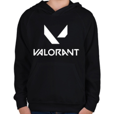 PRINTFASHION Valorant logo - Gyerek kapucnis pulóver - Fekete