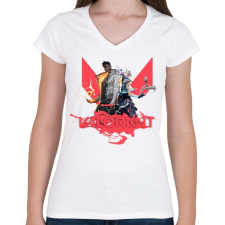 PRINTFASHION Valorant - Női V-nyakú póló - Fehér női póló