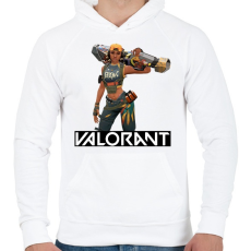 PRINTFASHION Valorant Raze - Férfi kapucnis pulóver - Fehér