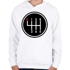 PRINTFASHION Váltóbox - Gyerek kapucnis pulóver - Fehér