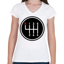 PRINTFASHION Váltóbox - Női V-nyakú póló - Fehér női póló