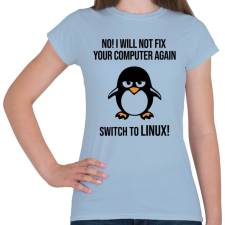 PRINTFASHION Válts linuxra - Női póló - Világoskék női póló