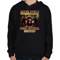 PRINTFASHION Vámpír Ági - Gyerek kapucnis pulóver - Fekete