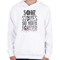 PRINTFASHION Vámpír Naplók - Some stories - Gyerek kapucnis pulóver - Fehér