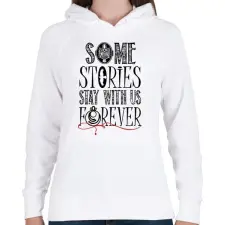 PRINTFASHION Vámpír Naplók - Some stories - Női kapucnis pulóver - Fehér női pulóver, kardigán