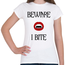 PRINTFASHION VAMPIRE - BEWARE I BITE - Női póló - Fehér női póló