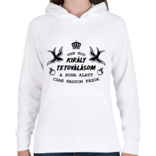 PRINTFASHION Van egy király tetoválásom - Női kapucnis pulóver - Fehér női pulóver, kardigán