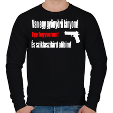 PRINTFASHION van egy lányom2 - Férfi pulóver - Fekete férfi pulóver, kardigán
