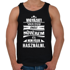 PRINTFASHION Van egy őrült nővérem és... - Férfi atléta - Fekete