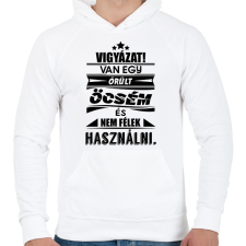 PRINTFASHION Van egy őrült öcsém - Férfi kapucnis pulóver - Fehér férfi pulóver, kardigán