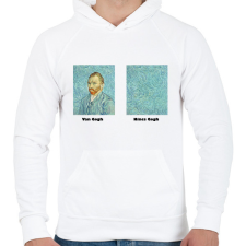 PRINTFASHION Van Gogh - nincs Gogh - Férfi kapucnis pulóver - Fehér férfi pulóver, kardigán