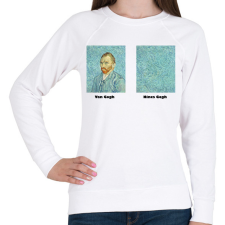 PRINTFASHION Van Gogh - nincs Gogh - Női pulóver - Fehér női pulóver, kardigán