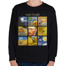 PRINTFASHION Van Gogh - részletek - Gyerek pulóver - Fekete gyerek pulóver, kardigán