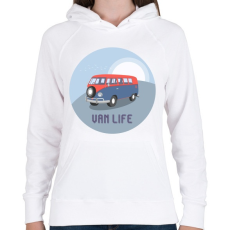 PRINTFASHION Van life 5 - Női kapucnis pulóver - Fehér