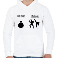 PRINTFASHION van zsák - nindzsák - Férfi kapucnis pulóver - Fehér