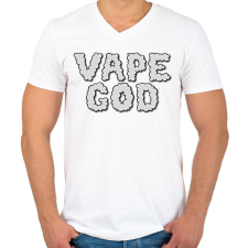 PRINTFASHION Vape god - Férfi V-nyakú póló - Fehér férfi póló