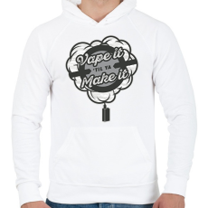 PRINTFASHION Vape it until - Férfi kapucnis pulóver - Fehér