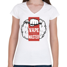 PRINTFASHION Vape master - Női V-nyakú póló - Fehér