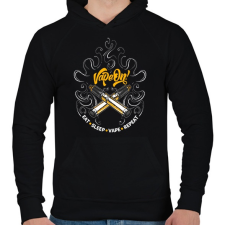 PRINTFASHION Vape on! - Férfi kapucnis pulóver - Fekete férfi pulóver, kardigán